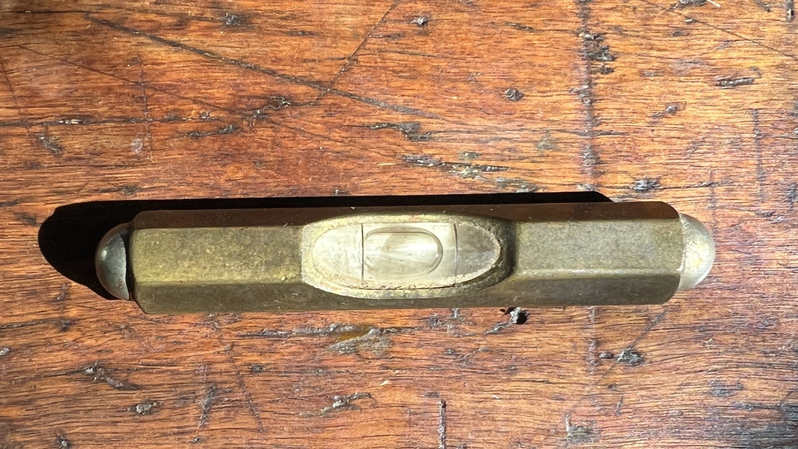 BRASS STANLEY No 31 Pocket Level 3”Bubble Hexagonal USA