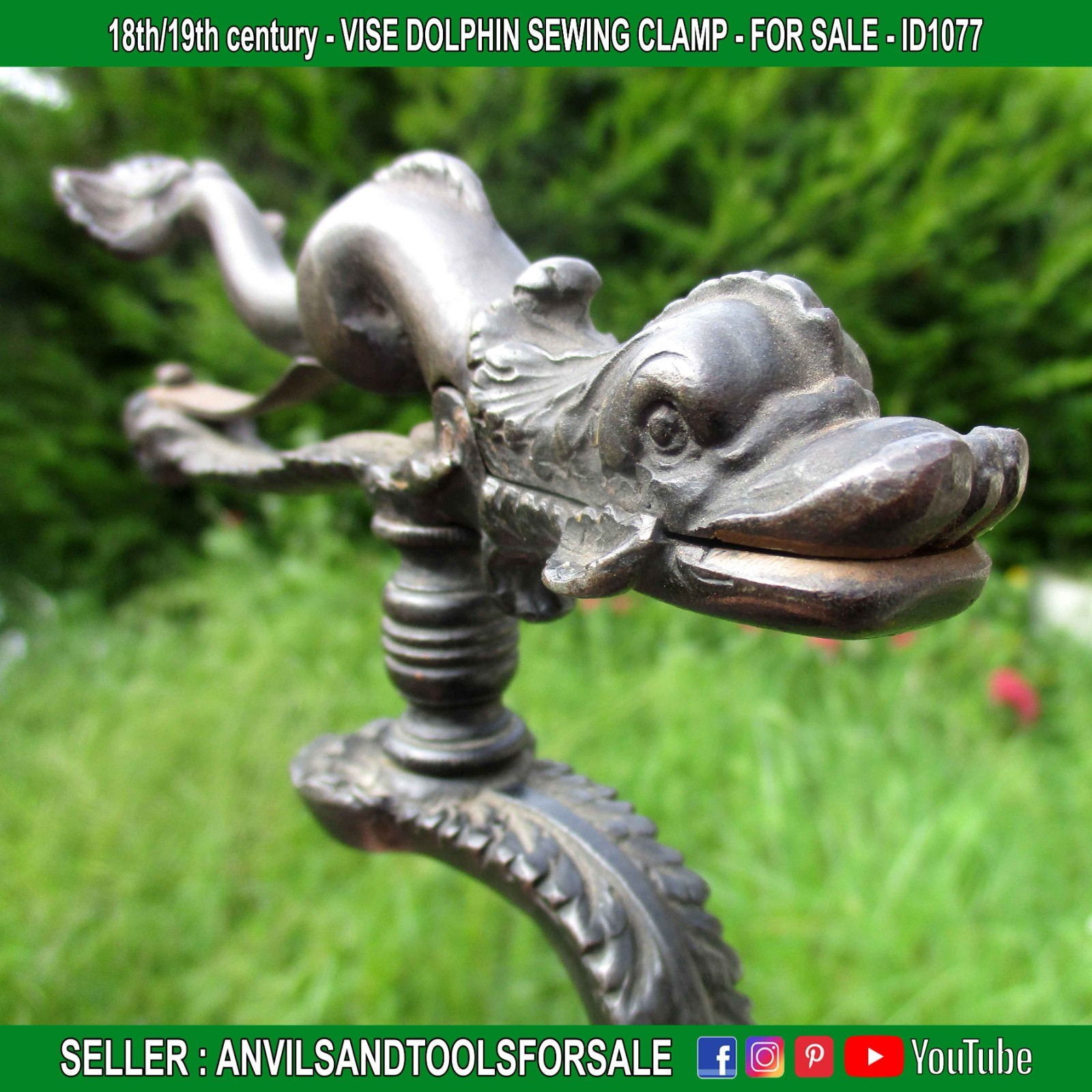 18th/19th century – VISE DOLPHIN SEWING CLAMP – ID1077