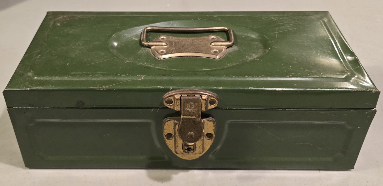 VTG Master Metal Products Utility Chest Fishing Tackle Tool Cash Box Green USA