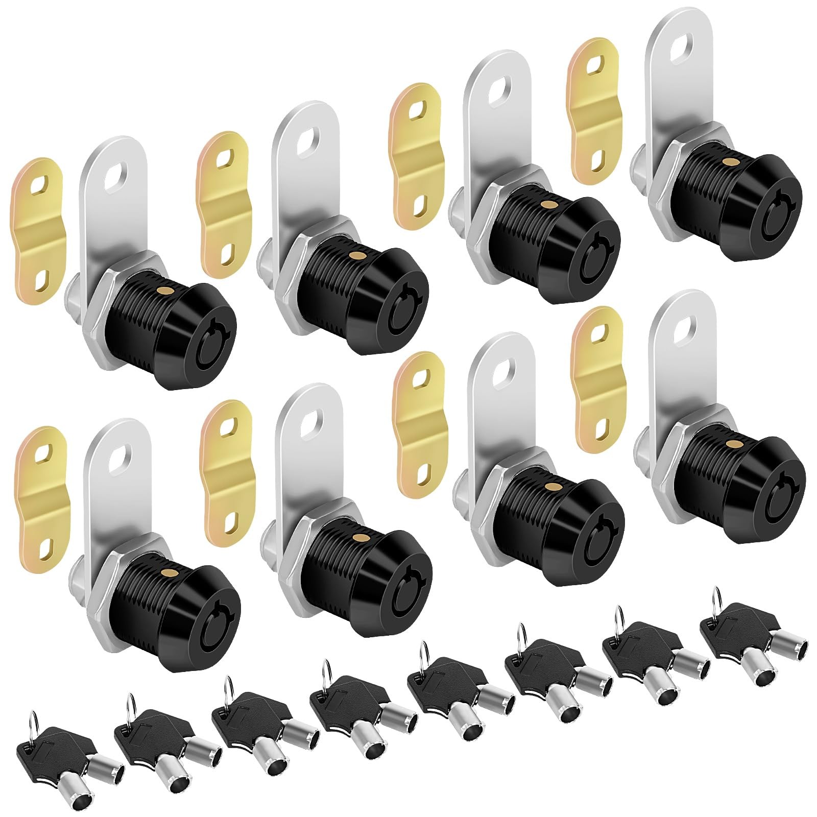 Toolbox Lock Cam Locks with Keys Black RV Storage Lock Keyed Alike,5/8 Inch 8…