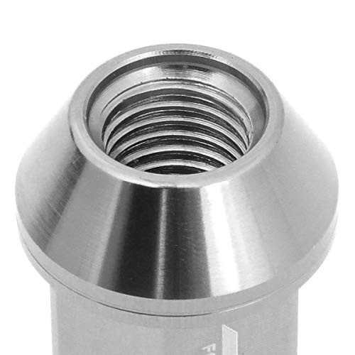 7075 Aluminum M12 x 1.5 20Pcs L: 40mm Open End Lug Nut 1.5-Inch Silver