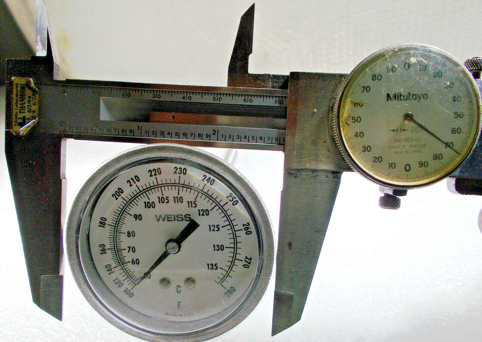 NEW WEISS SST THERMOMETER, 2-7/8″ DIA FACE, 2-9/16″ DIA NECK, 100 – 280 F DEGREE