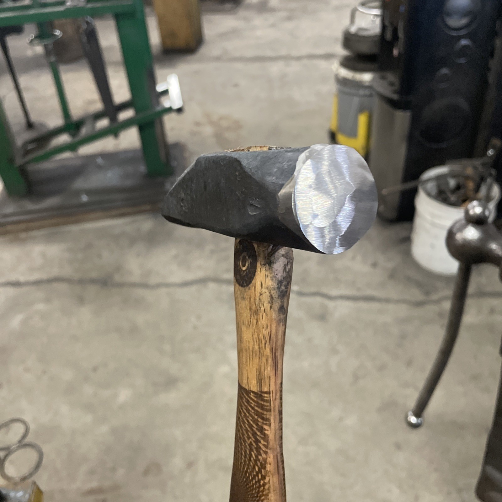 Rare Left Facing Diagonal Peen Forging Hammer/ 4140 Steel US Hand Forged 2Lb 6Oz