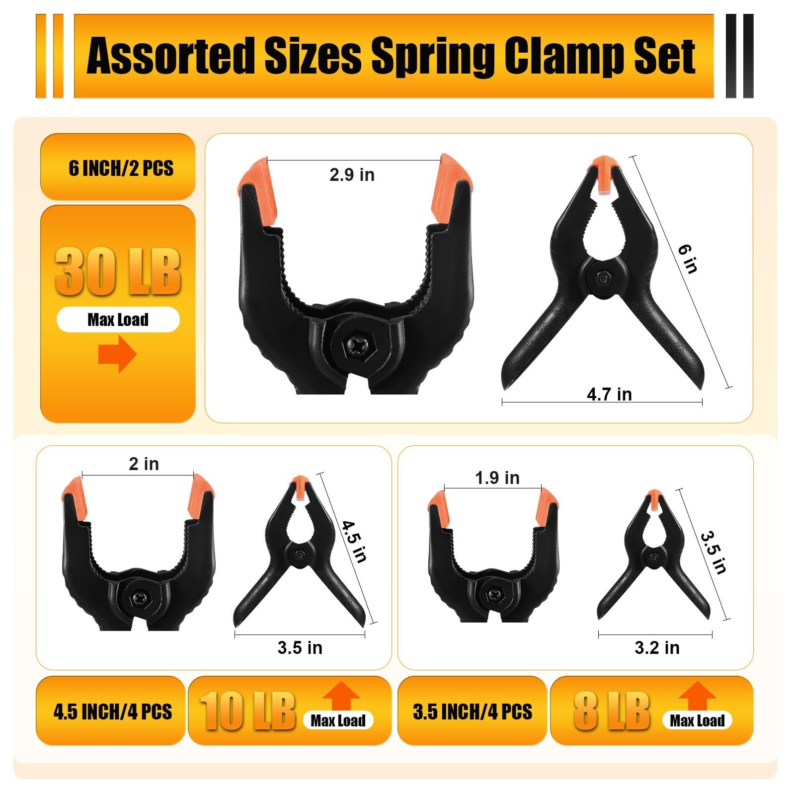 RELBRO Spring Clamps, Assorted Sizes Plastic Clips for Woodworking Balloon Ar…