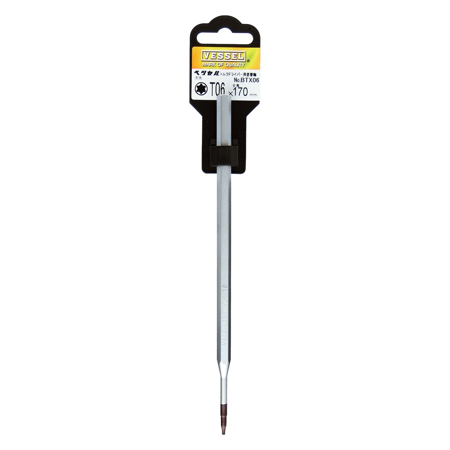 VESSEL Torx T6 BTX06 Interchangeable Shaft for Torque Drivers