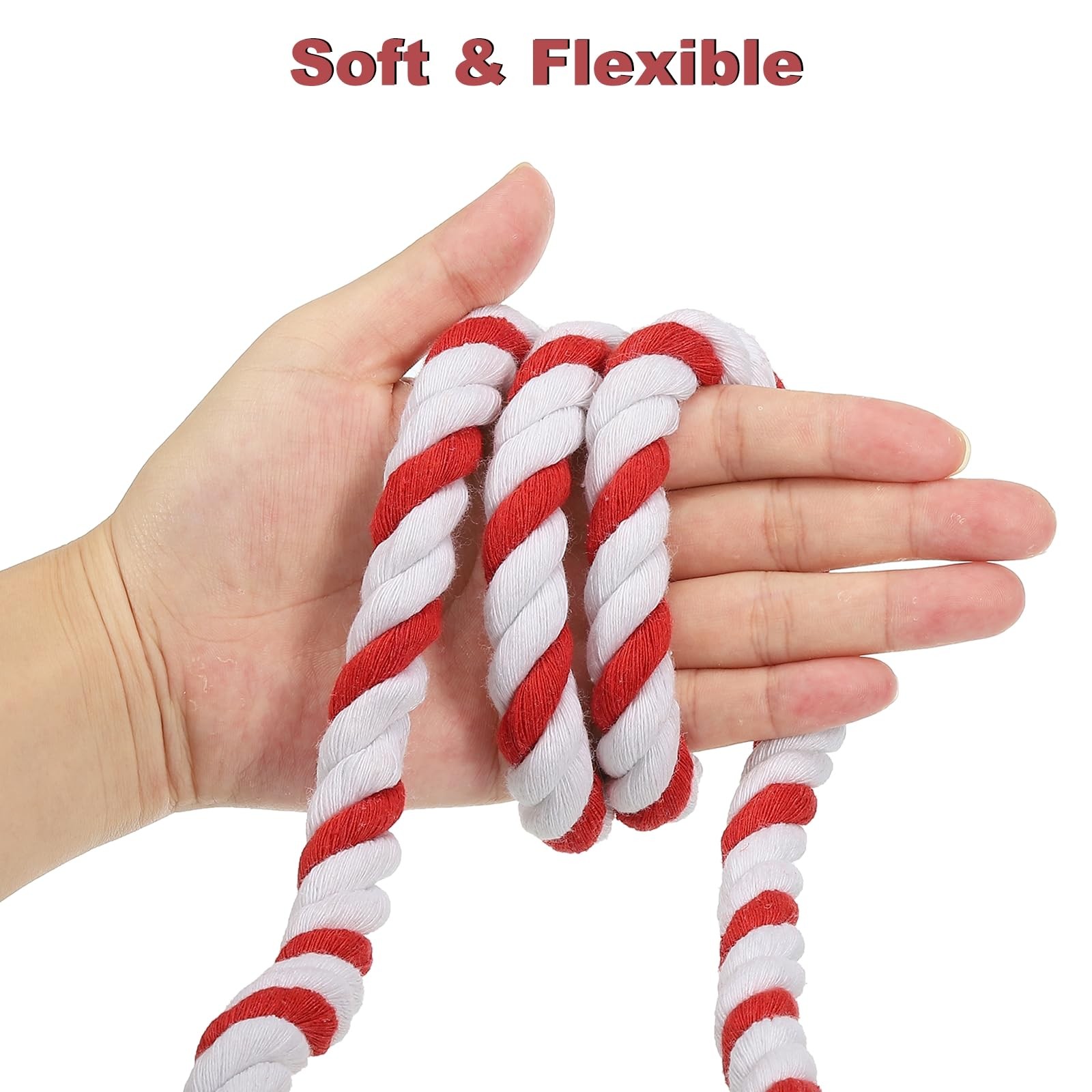 PATIKIL 1/2 Inch x 20 Feet Natural Twisted x 20 Feet, Red,white