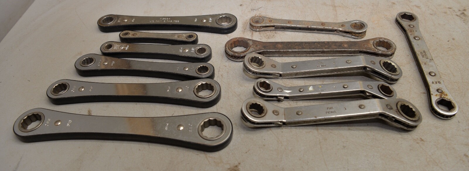 12 box end ratchet wrench lot Snap-on Matco Mac Craftsman & more mechanics tools