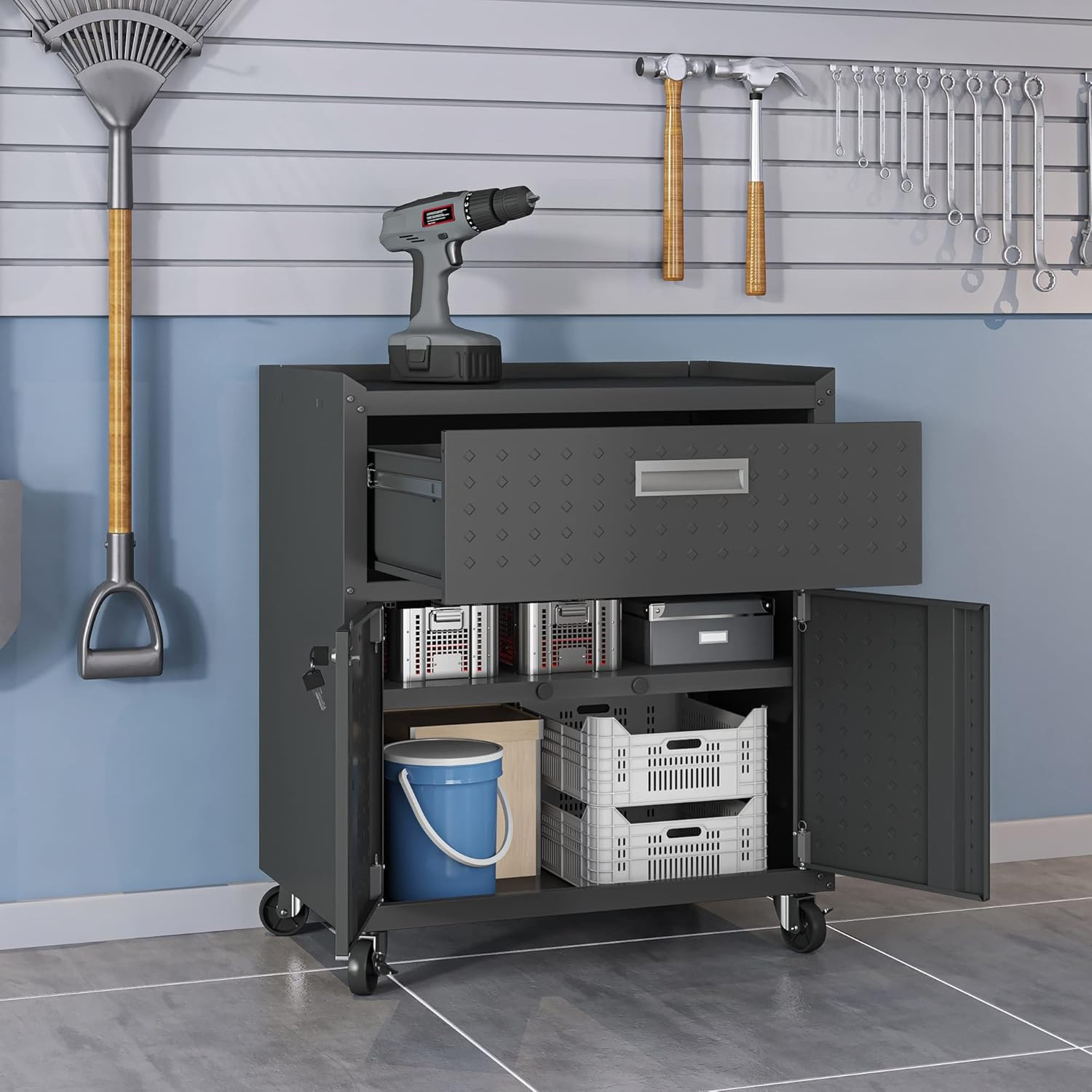 Stylish Charcoal Gray Fortress Storage Units for Organized Living