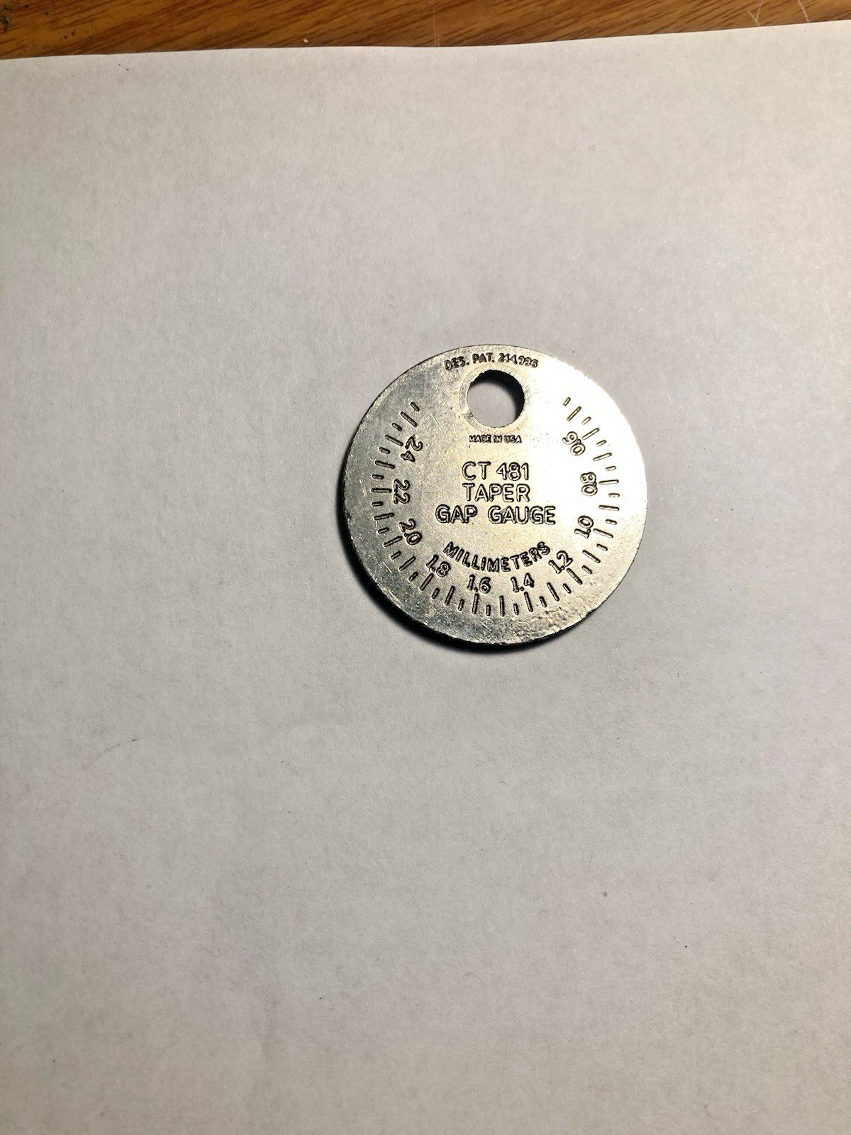 VINTAGE CHAMPION SPARK PLUG GAPPER No.CT481 TAPER GAP GAUGE MADE IN USA