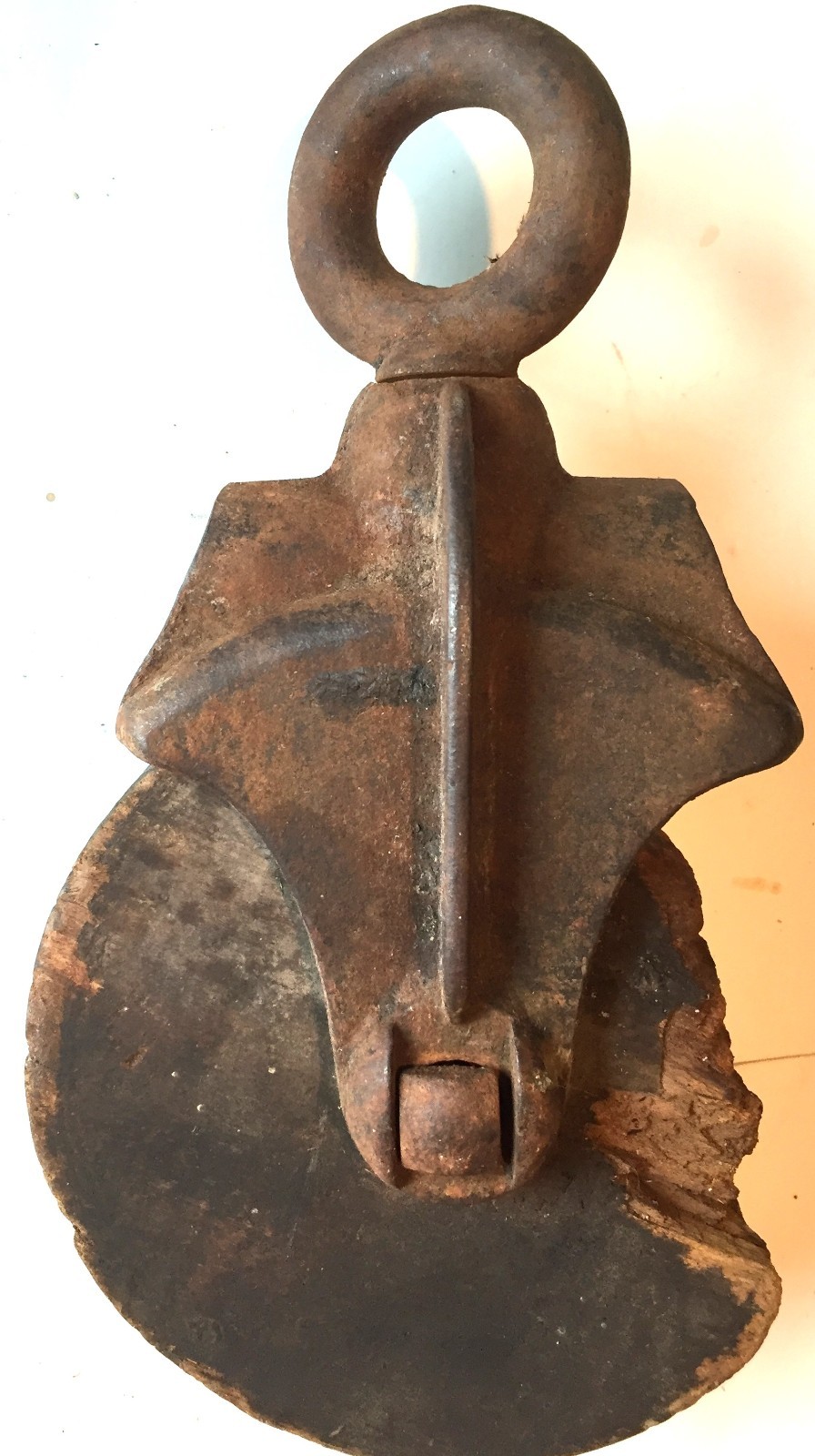 Vintage Cast Iron & Wood Barn Pulley – Use as decorative item Repair