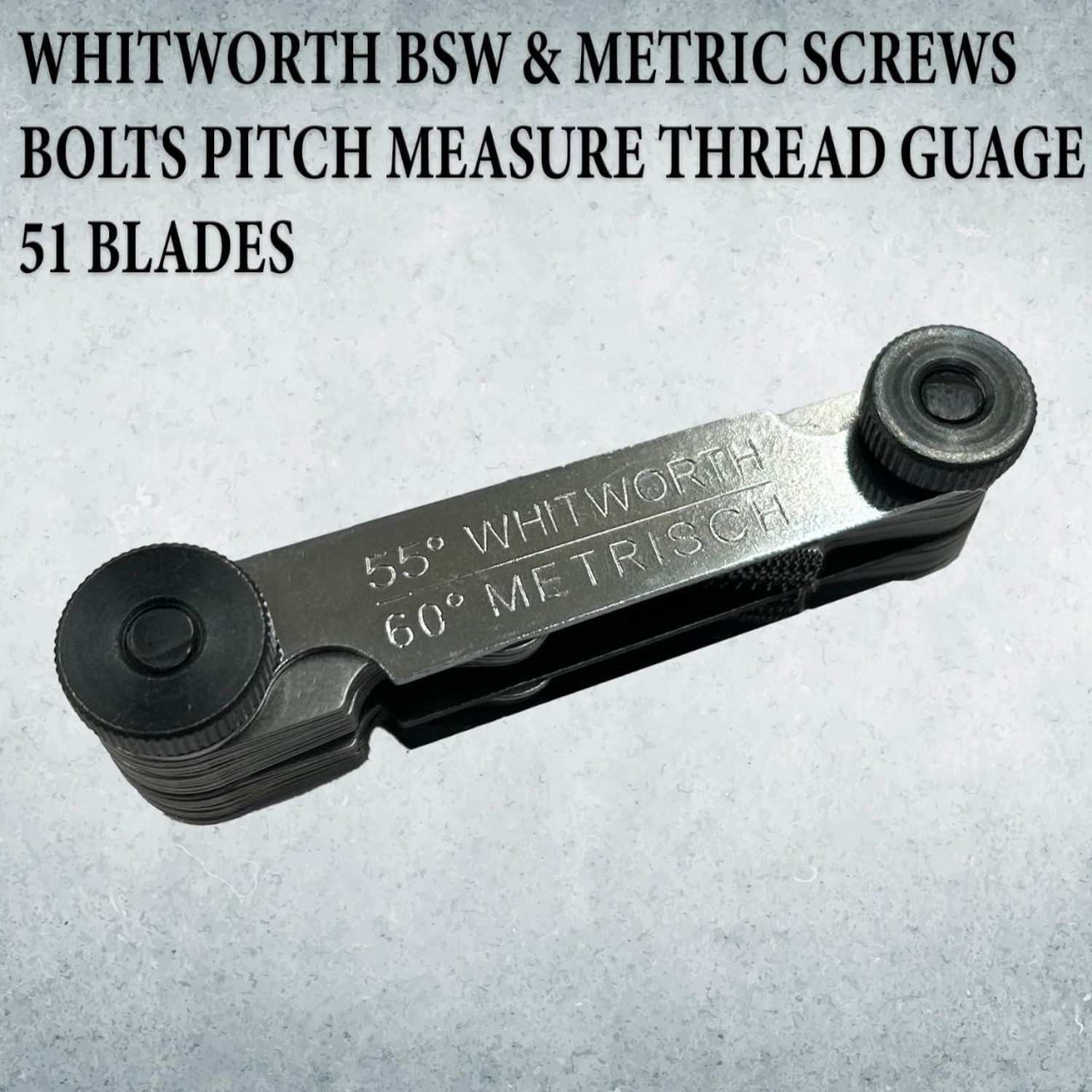 ASSORTS British Whitworth BSW & Metric Screws Bolts Pitch Measure Thread Guag…