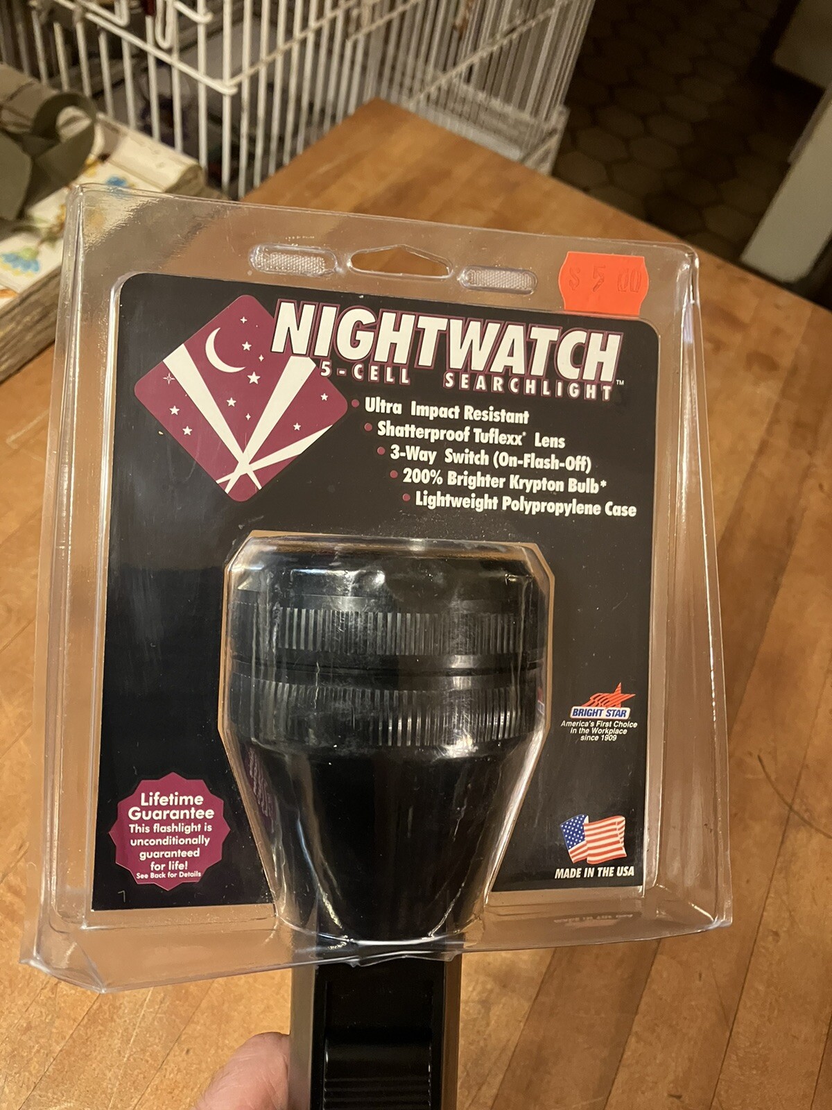 Vintage NOS Bright Star Nightwatch 6950 5 Cell Police Krypton Flashlight 6900