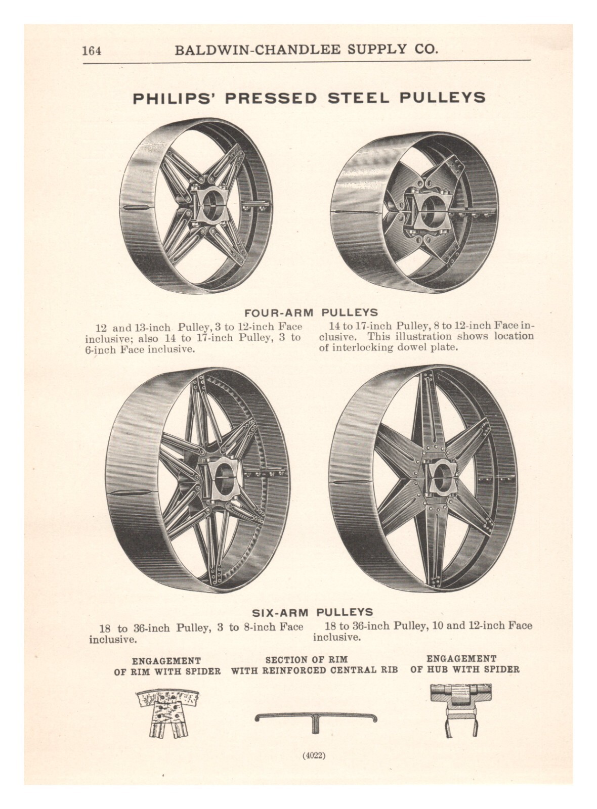 Catalog Page 1918 Baldwin Chandlee Co Philips Pressed Steel Pulleys Elkins WV
