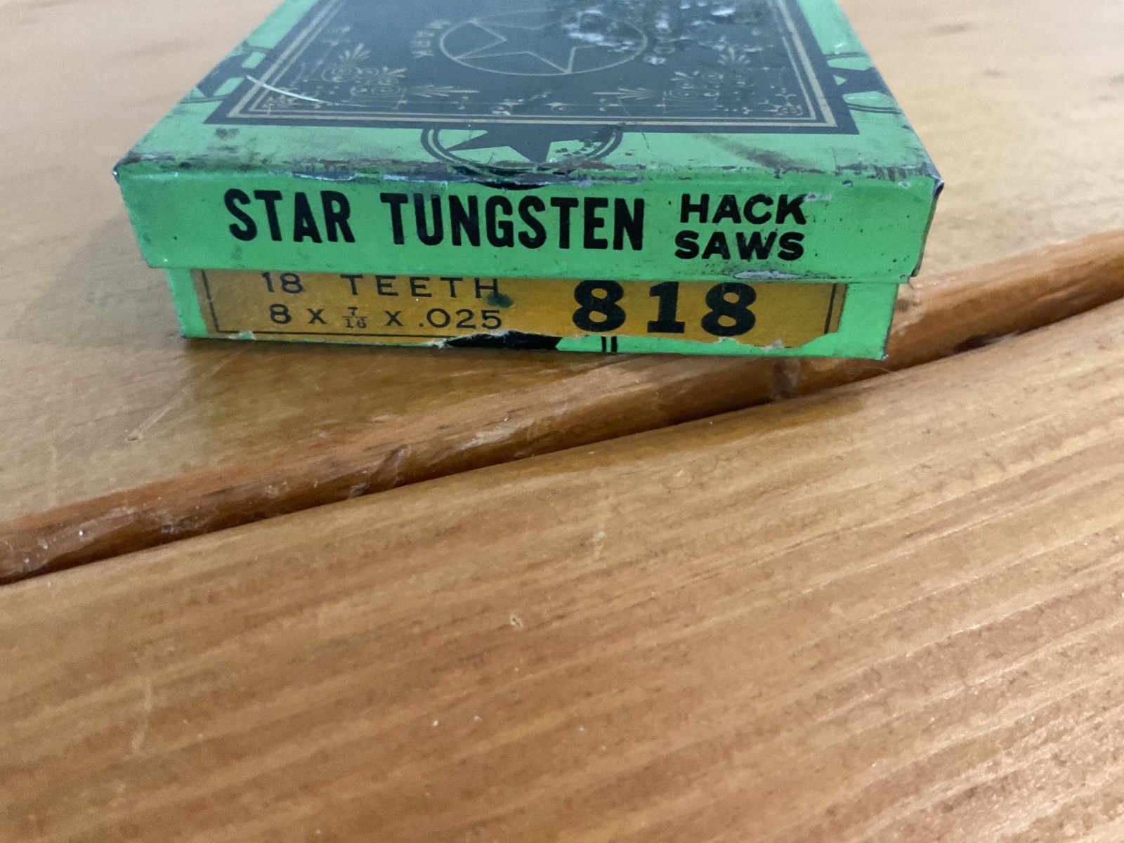 Antique Star Hack Saw Blades Tin (EMPTY) , Clemson Bros. , Middleton, NY