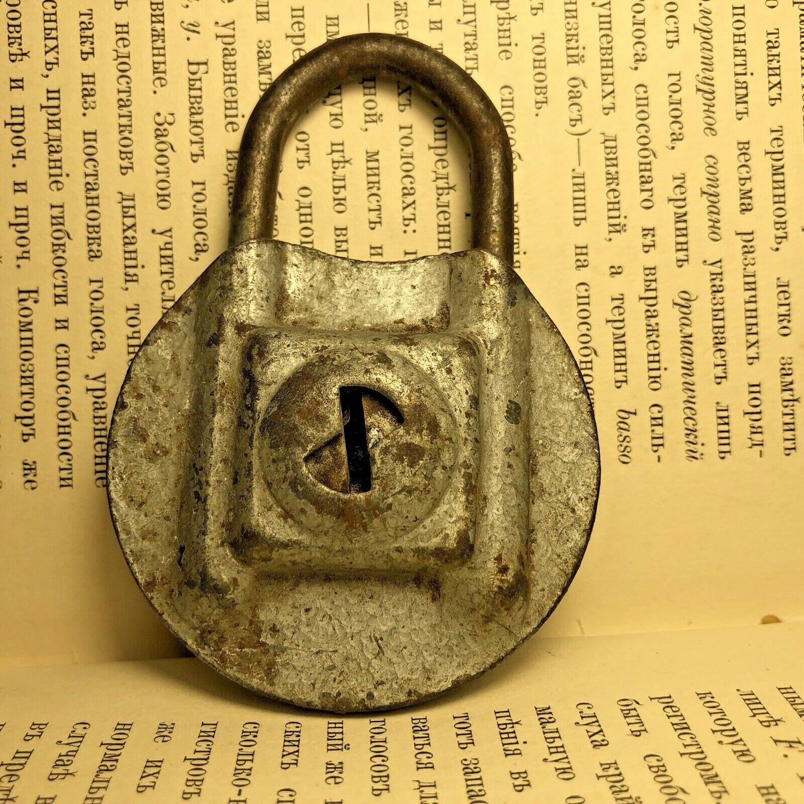 Soviet Padlock with Key. Control. Antique. USSR 1950-1960