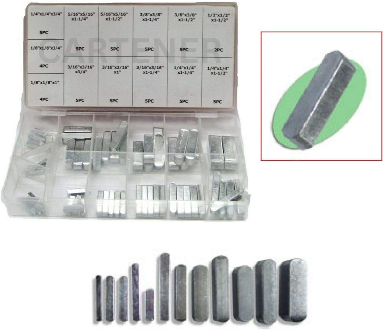 Pulley Keyway Key – Square Key Stock 60Pc – Keyway Stock, Keyway Tension, Keyway
