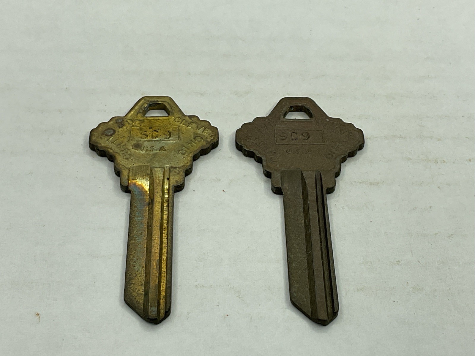 Curtis Industries NOS Key Blank Lot Of 2 Uncut SC9 Brass Keys C-CK85