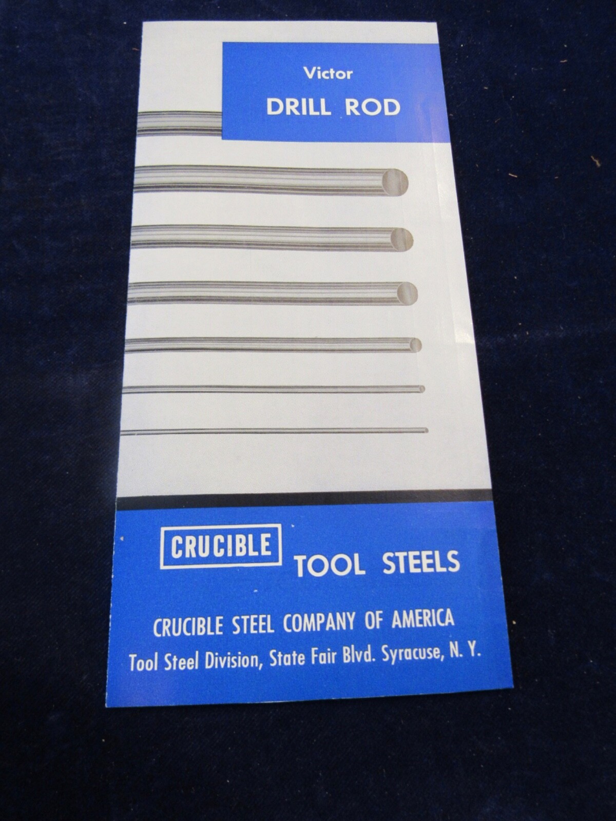 CRUCIBLE STEEL COMPANY OF AMERICA 1953 Vintage Brochure Victor Drill Rod C145
