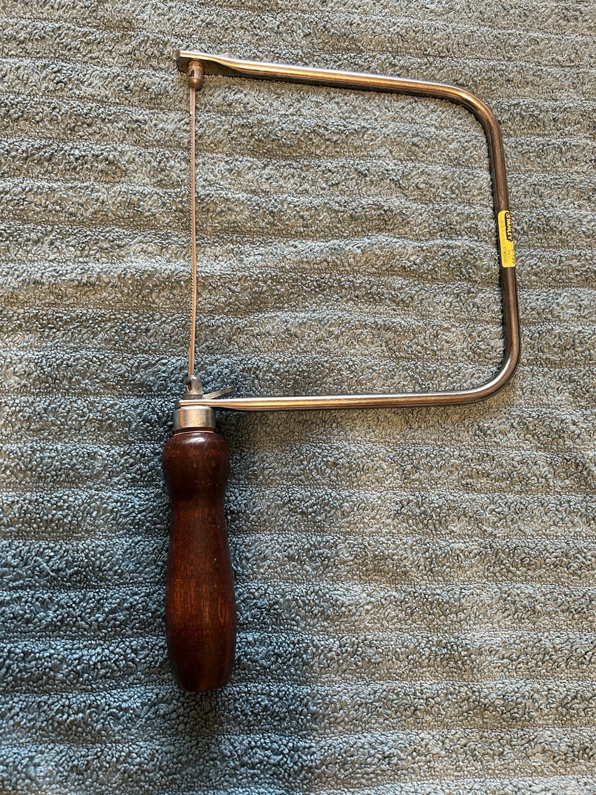 Vintage Stanley No. 15-106 Coping Saw USA. Wood Handle Red Lacquer Pristine!