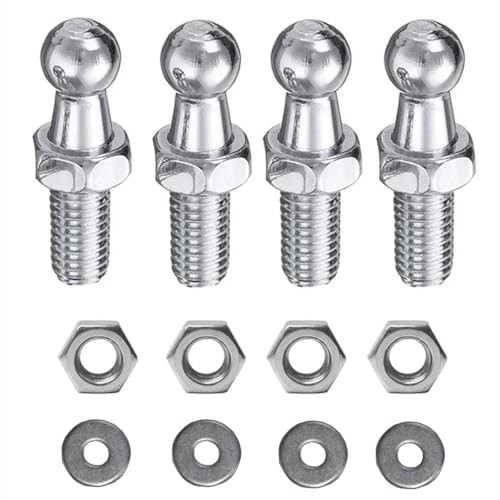 4pcs10mm Ball Studs Gas Spring Strut End Fittings M8 Fitting M8 4pcs Silver