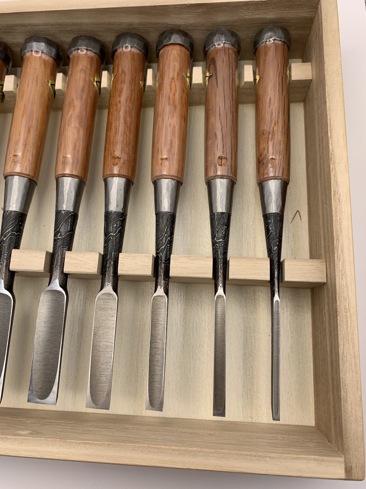 Tasai Mokume Oire Nomi Bench Chisel Set Of 10 – Boxed – Unused Japanese Tools