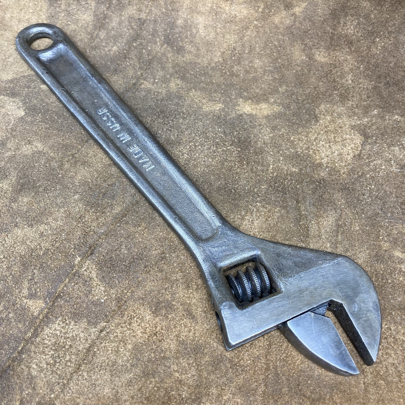 Vintage USSR 10” Adjustable Wrench 30mm Jaw Capacity