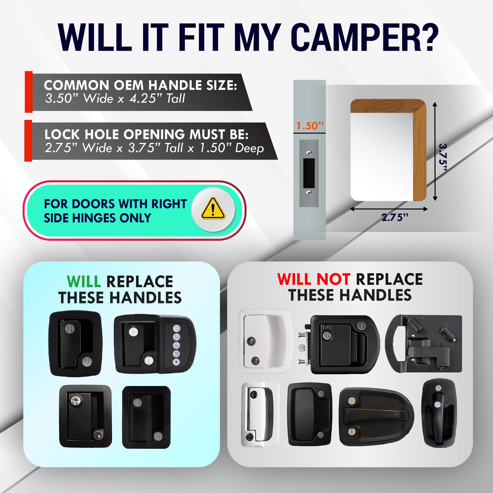 LATCH.IT Black RV Door Latch | RV Door Locks for Travel Trailers | Travel Traile