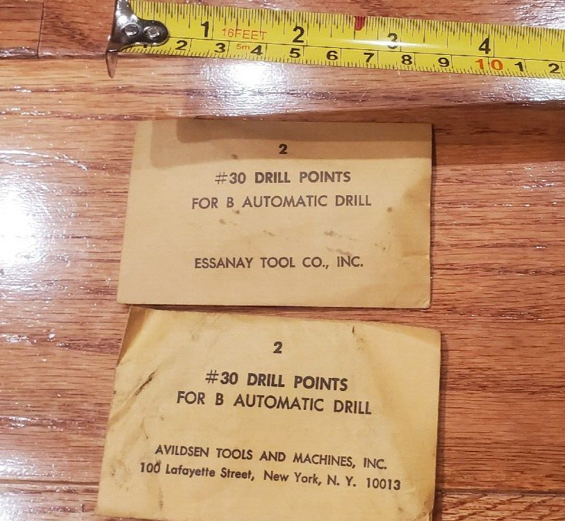 2 #30 Essanay & Avildsen Push Drill Bit Point 1/8″