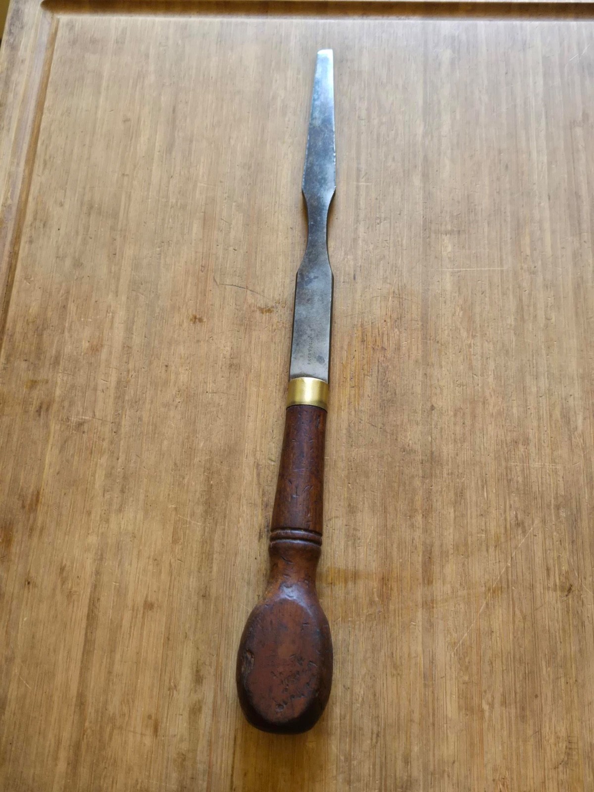 Antique M Smith & Sons Turn Screw Wooden Handle Slotted Screwdriver LARGE
