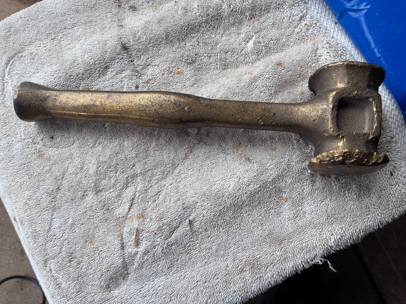 4lb Brass Hammer and Handle 11″ Non-Sparking Marked KAG/MGG