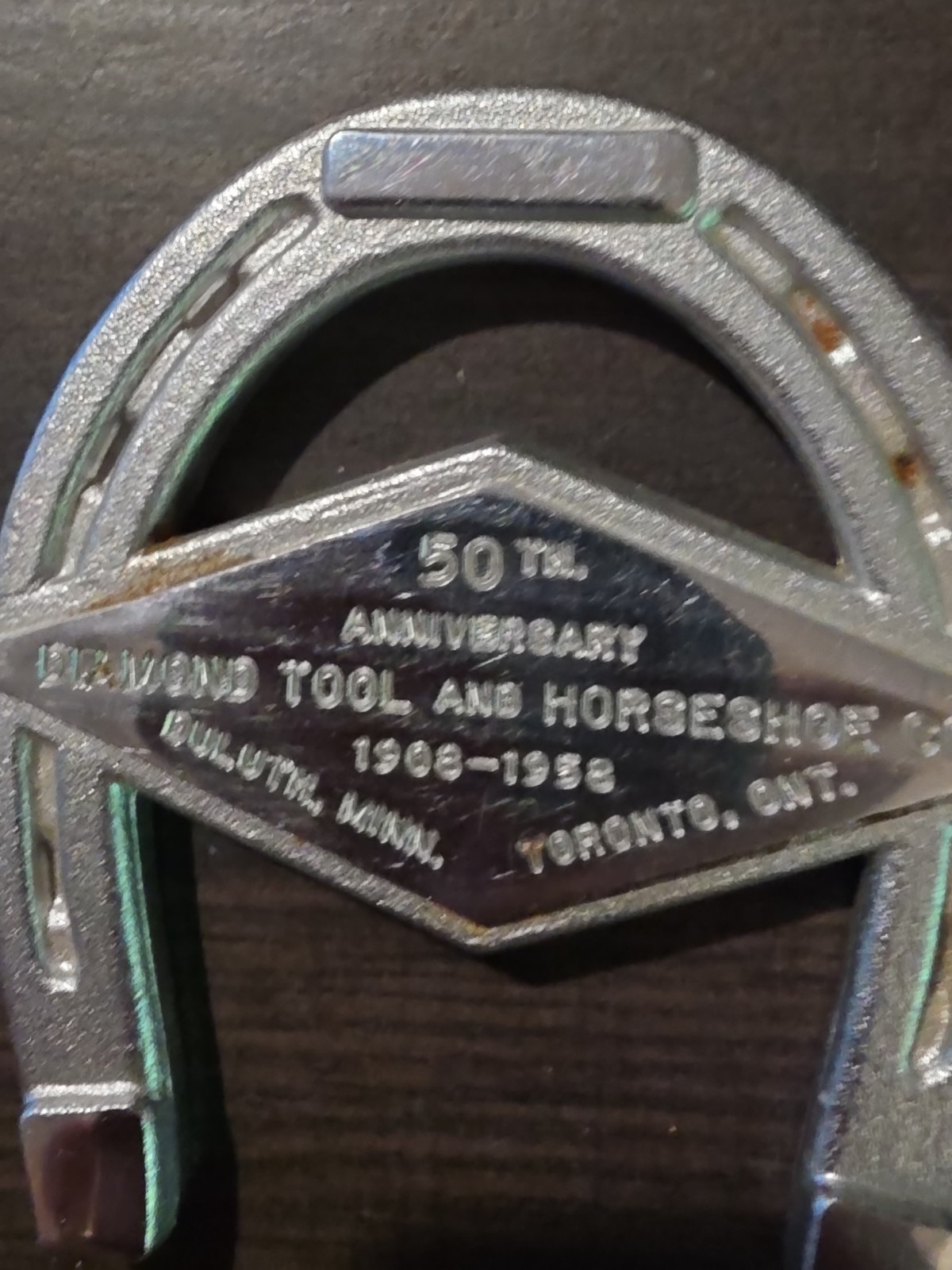 Vintage Diamond Tool & Horseshoe Co Duluth Minn 50th Anniversary Paperweight