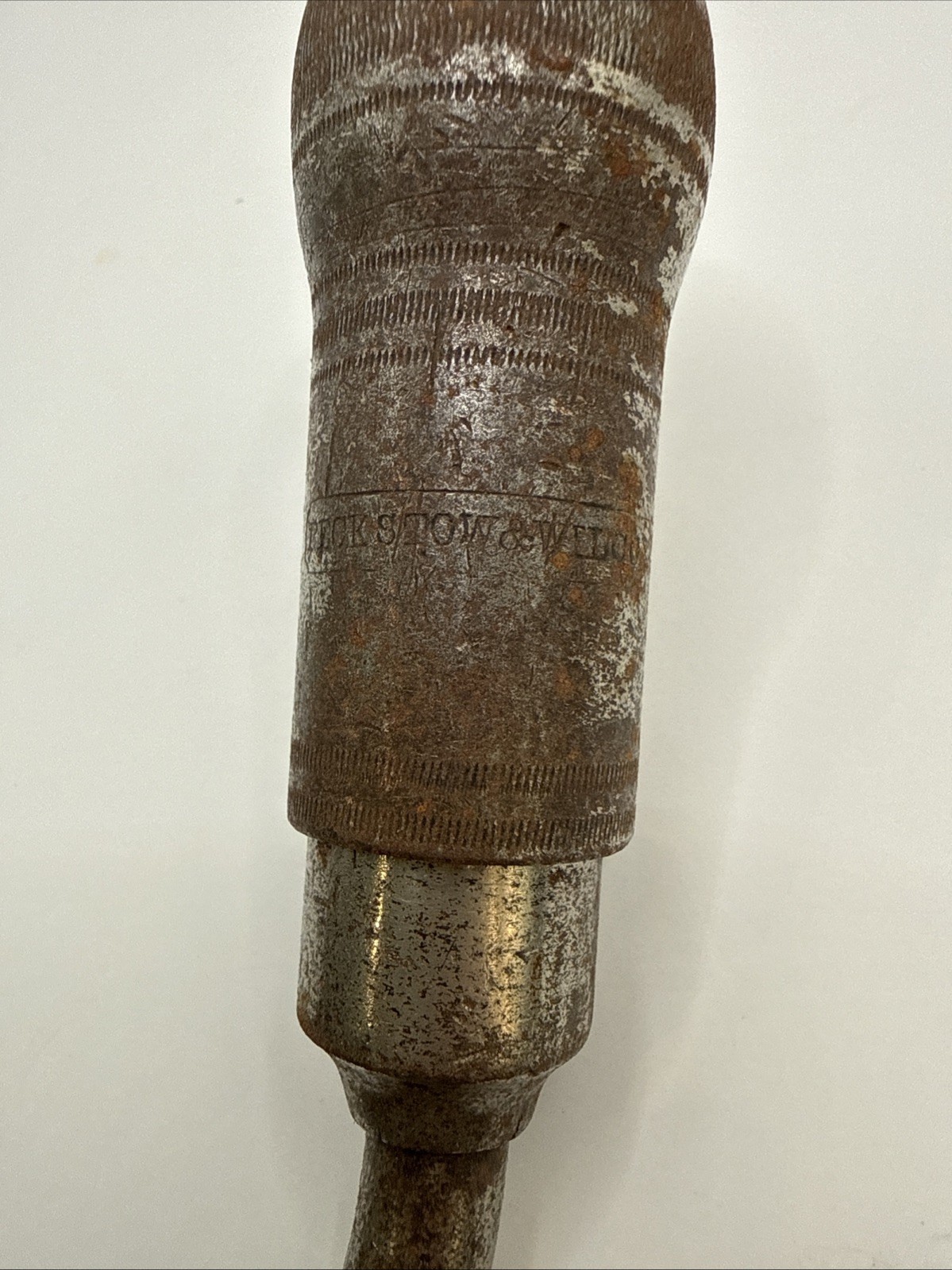 Vintage Peck Stow & Wilcox 12” Sweep ratcheting Drill bit brace PS&W Co Woodwork