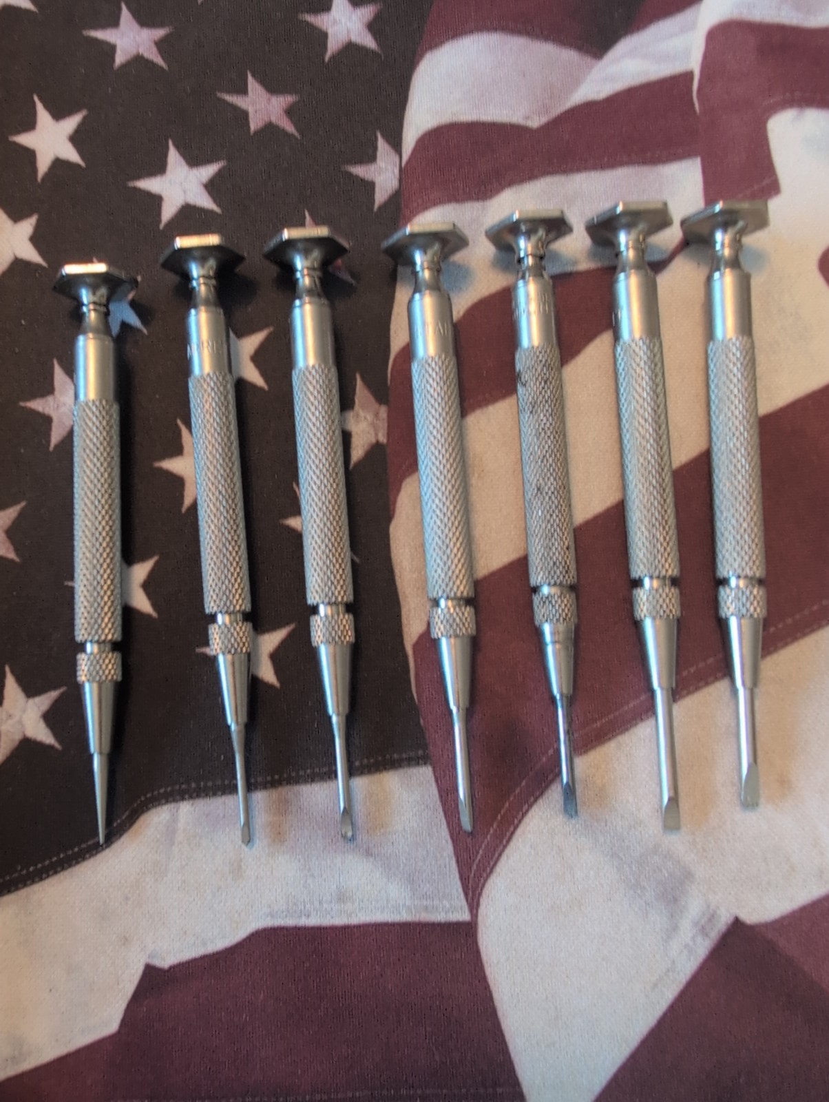 Lot/Set of 7 Starrett JEWELERS’ SCREW DRIVERS