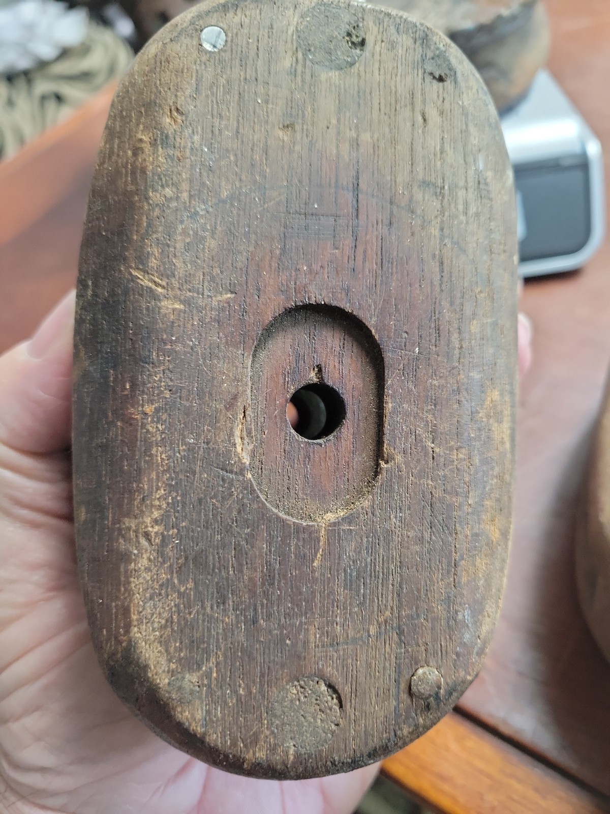 Antique/vintage Lot Of 3 Primitive Farmers Wooden Pulleys/blocks Incomplete.