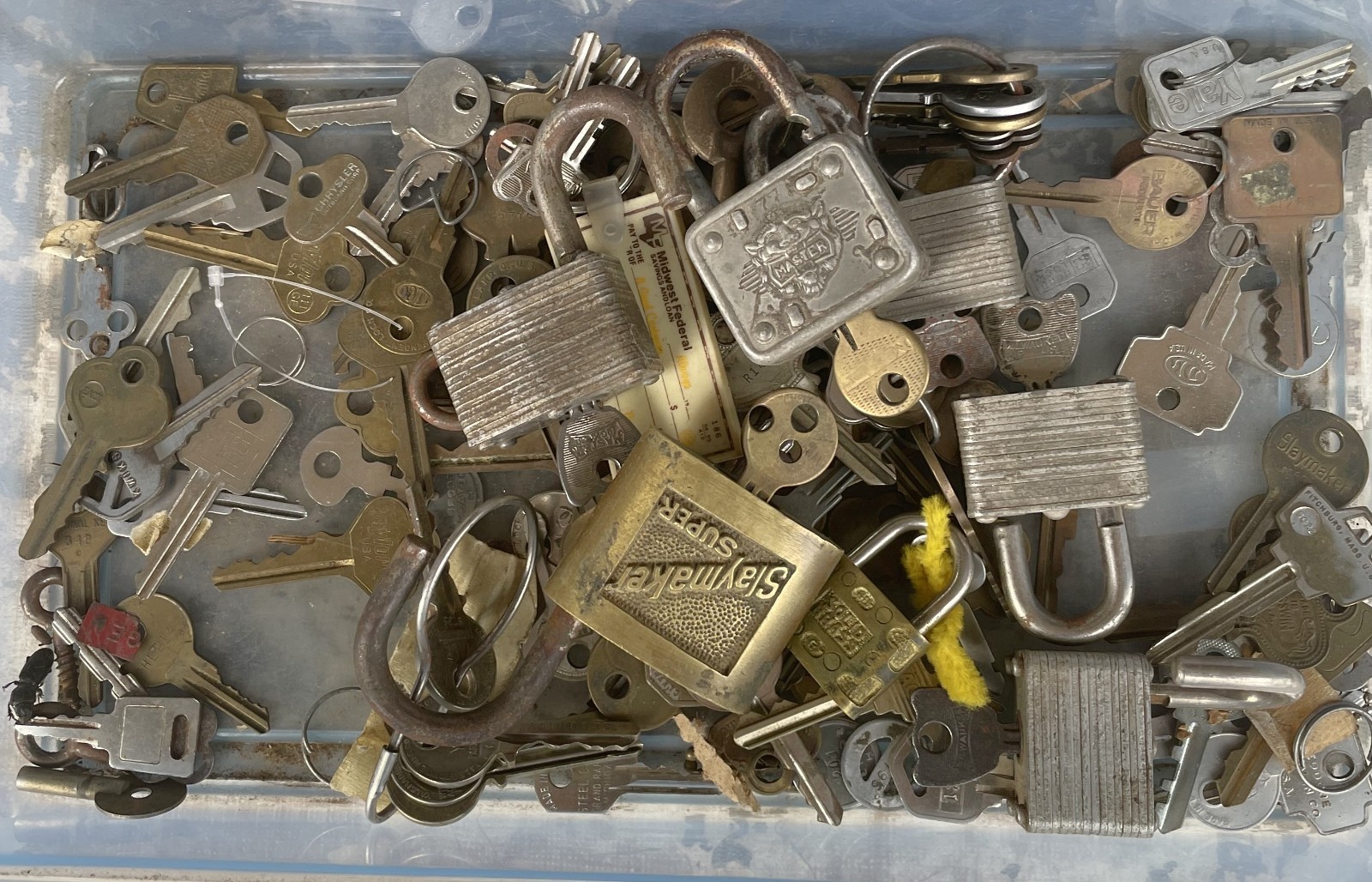 4.4 LBS Lot Mixed Keys, Car Home Locks and More Vintage Master Slaymaker