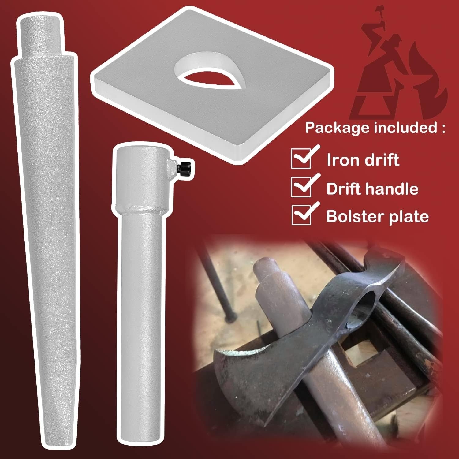 Tomahawk Forged Axe Eye Drift Mandrel Blacksmith Tool Kit Handle Bolster Plate –