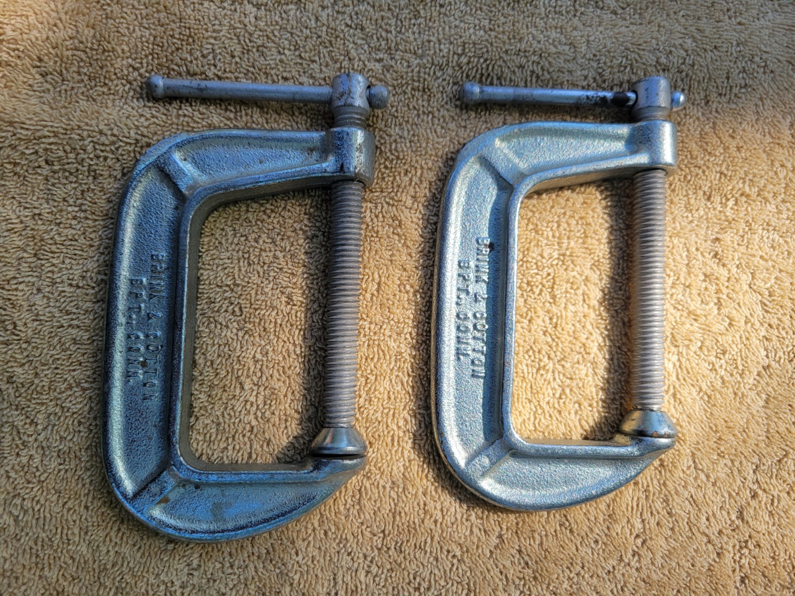 PAIR OF BRINK & COTTON ADJUSTABLE CLAMPS NO. 143-3INCH IN GREAT CONDITION USA
