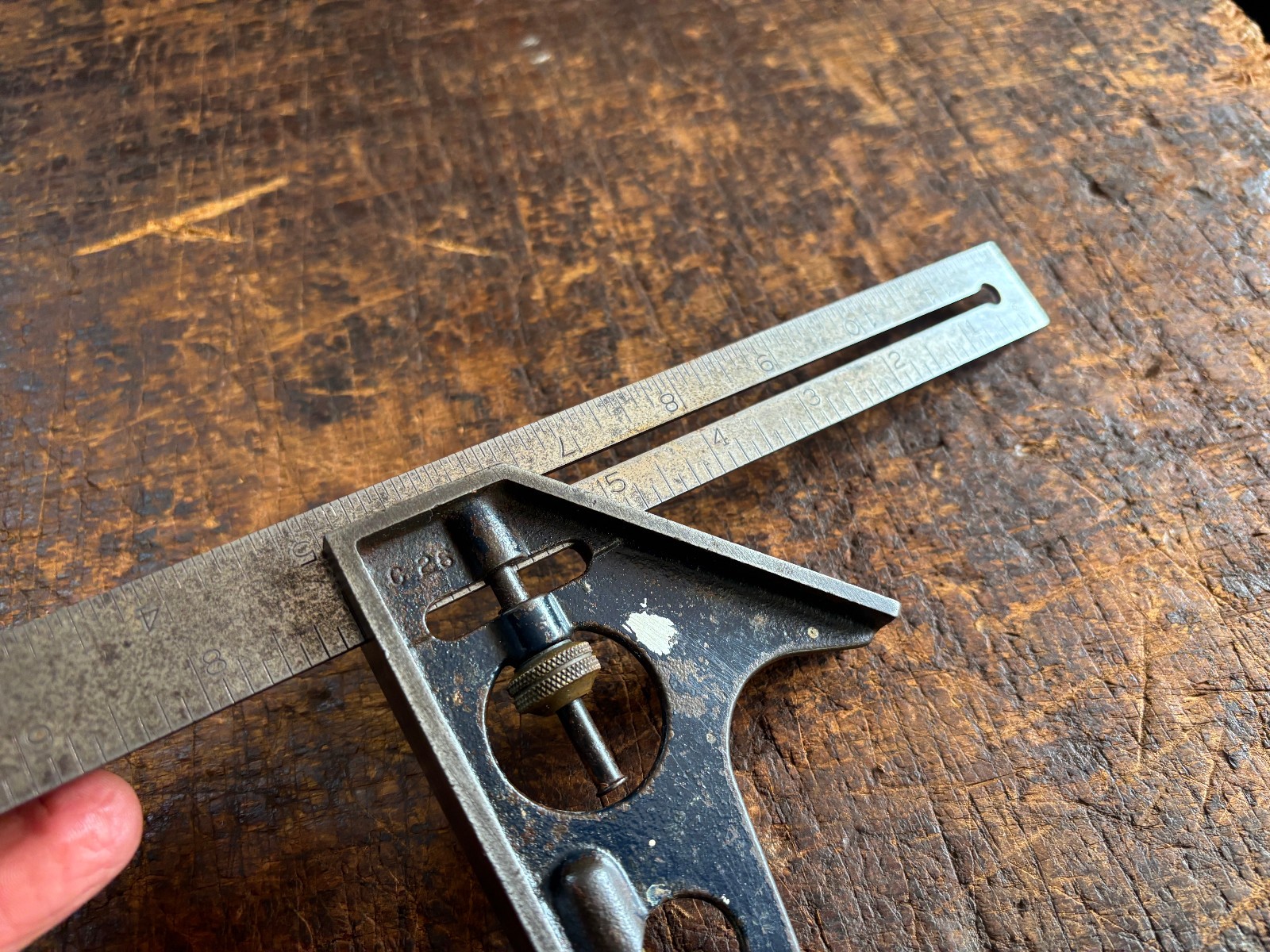 Vintage Stanley No.21 Sliding Combination Mitre Square & Scribe. Made in USA