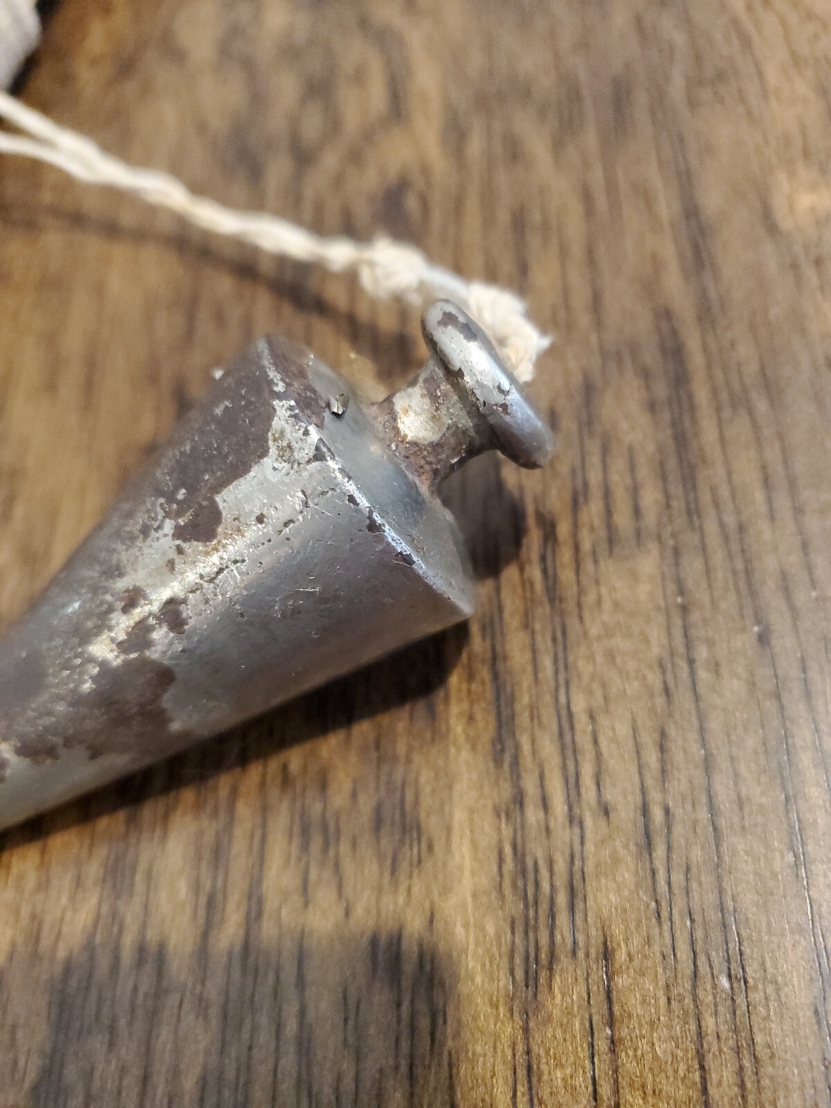 Vintage Plumb Bob With String Woodworking Carpenter Tool Metal Chrome Plated