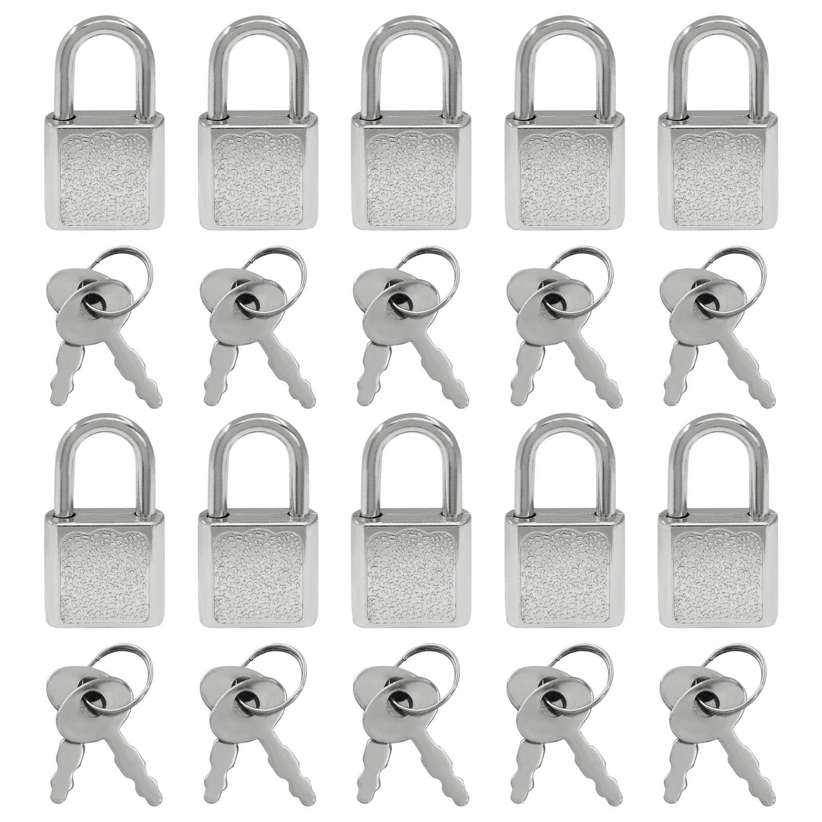 10 Pcs Mini Cute Diary Padlock Tiny Small Luggage Locks with Keys, Small Meta…