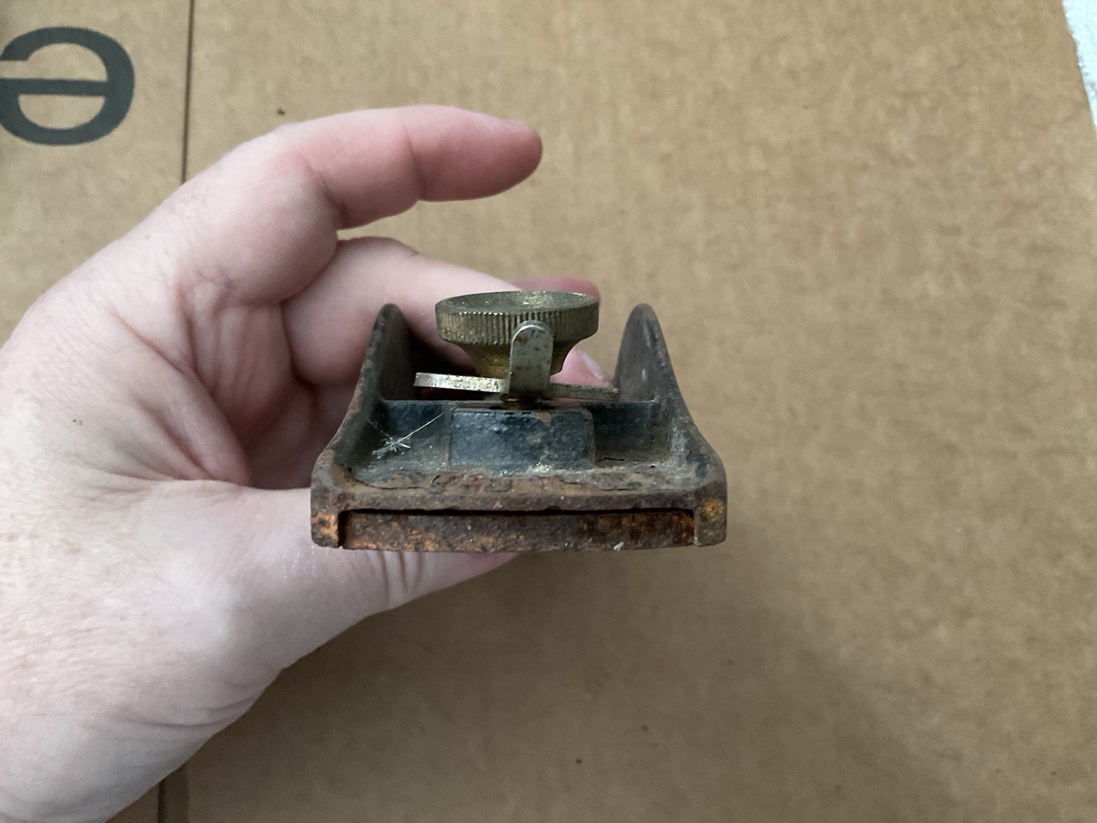 Vtg Stanley Wood Plane Brass Knobs See Pics Has Corrosion For Parts Or Repair