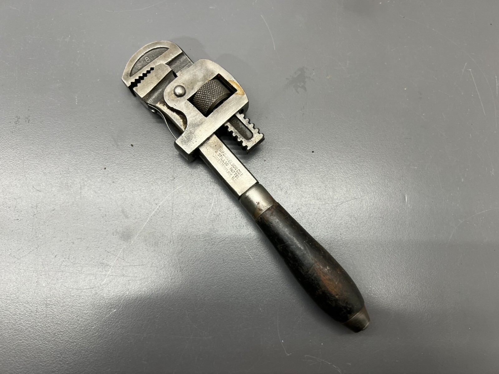 VINTAGE JP DANIELSON 7.5″ STILLSON STYLE MONKEY WRENCH – VERY CLEAN – USA