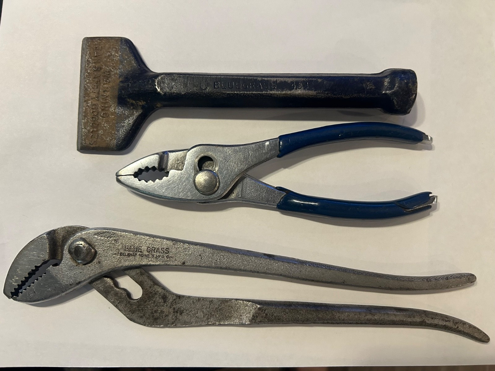 BLUEGRASS 434 Masons Chisel & 2 BLUEGRASS Pliers-Starting @ $5 each