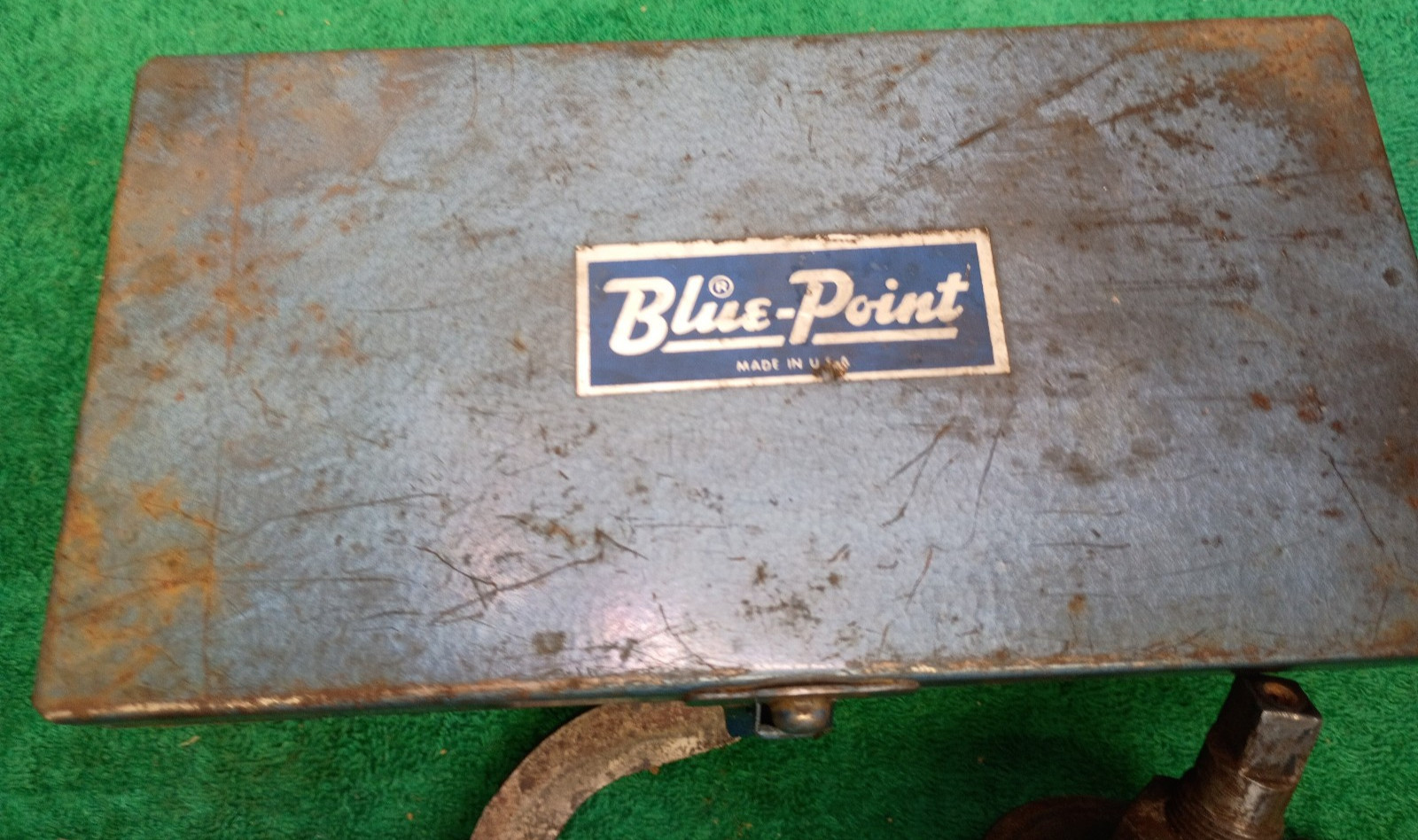 Vintage Blue Point U.S.A. Cylinder Ridge Reamer Tools w/ Blue Metal Box
