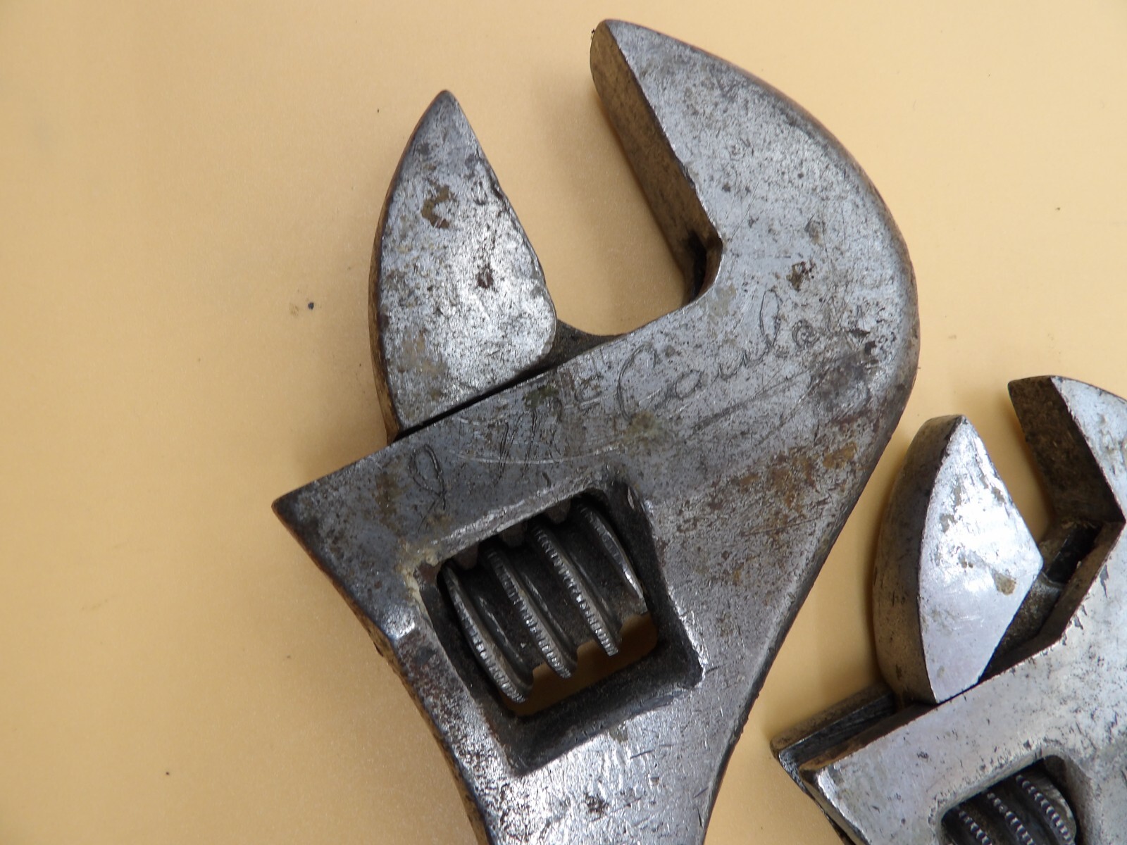 Vtg BETR GRIP, 12″ Crescent Wrench, 10″ Wards Master, 8″ Great Neck -6″ Stanley