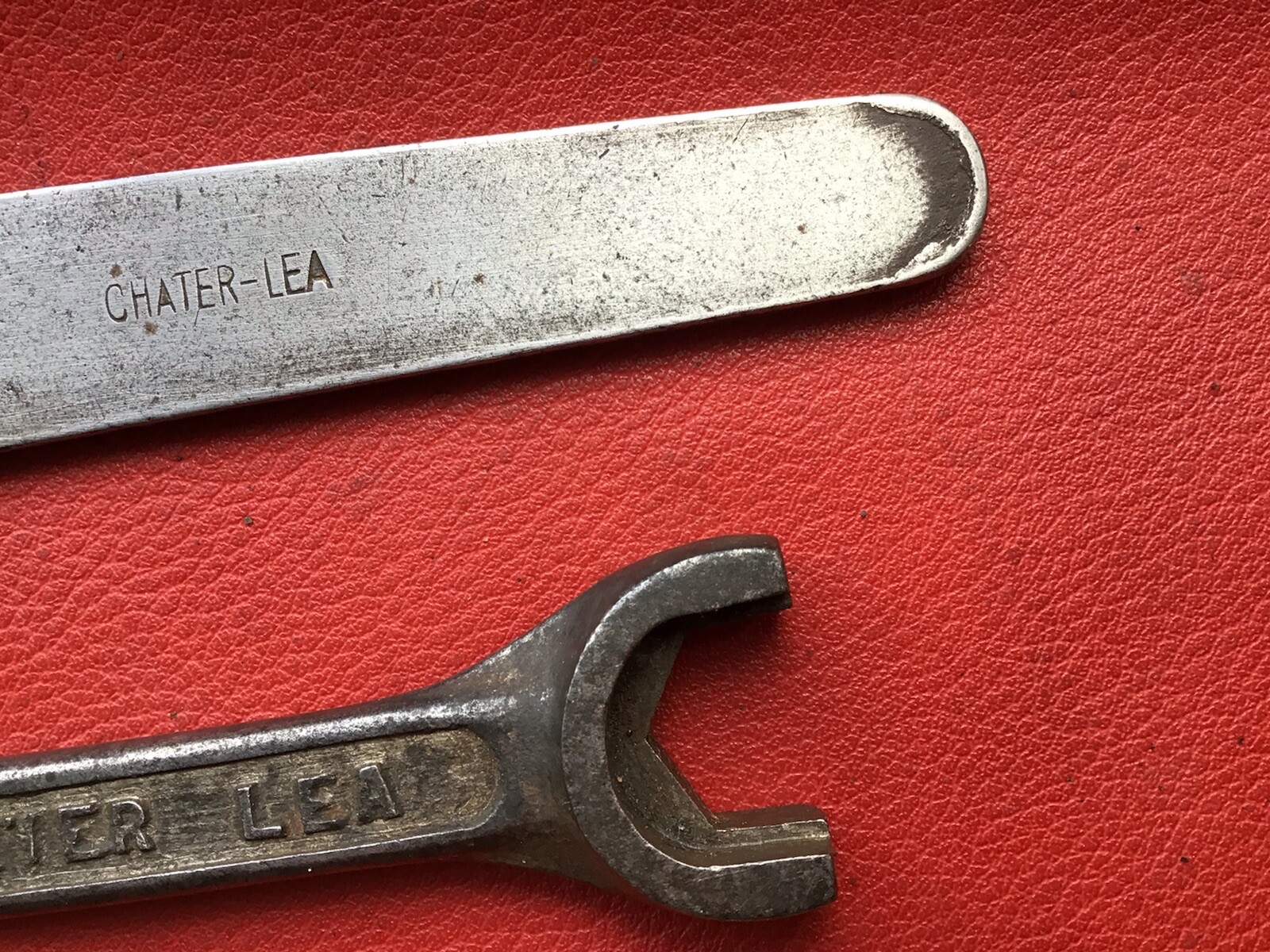CHATER LEA MOTORCYCLE BICYCLE ENGINE VINTAGE SPANNERS RARE PARTS OF OLD TOOL KIT