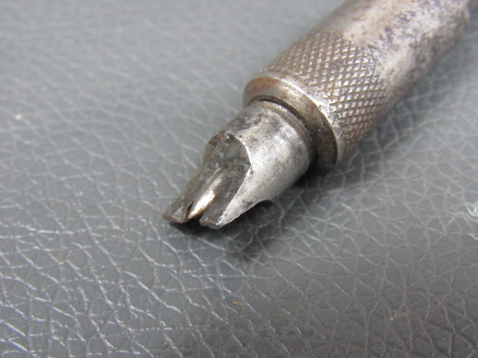 Vintage unusual patent sprung awl & screwdriver turnscrew