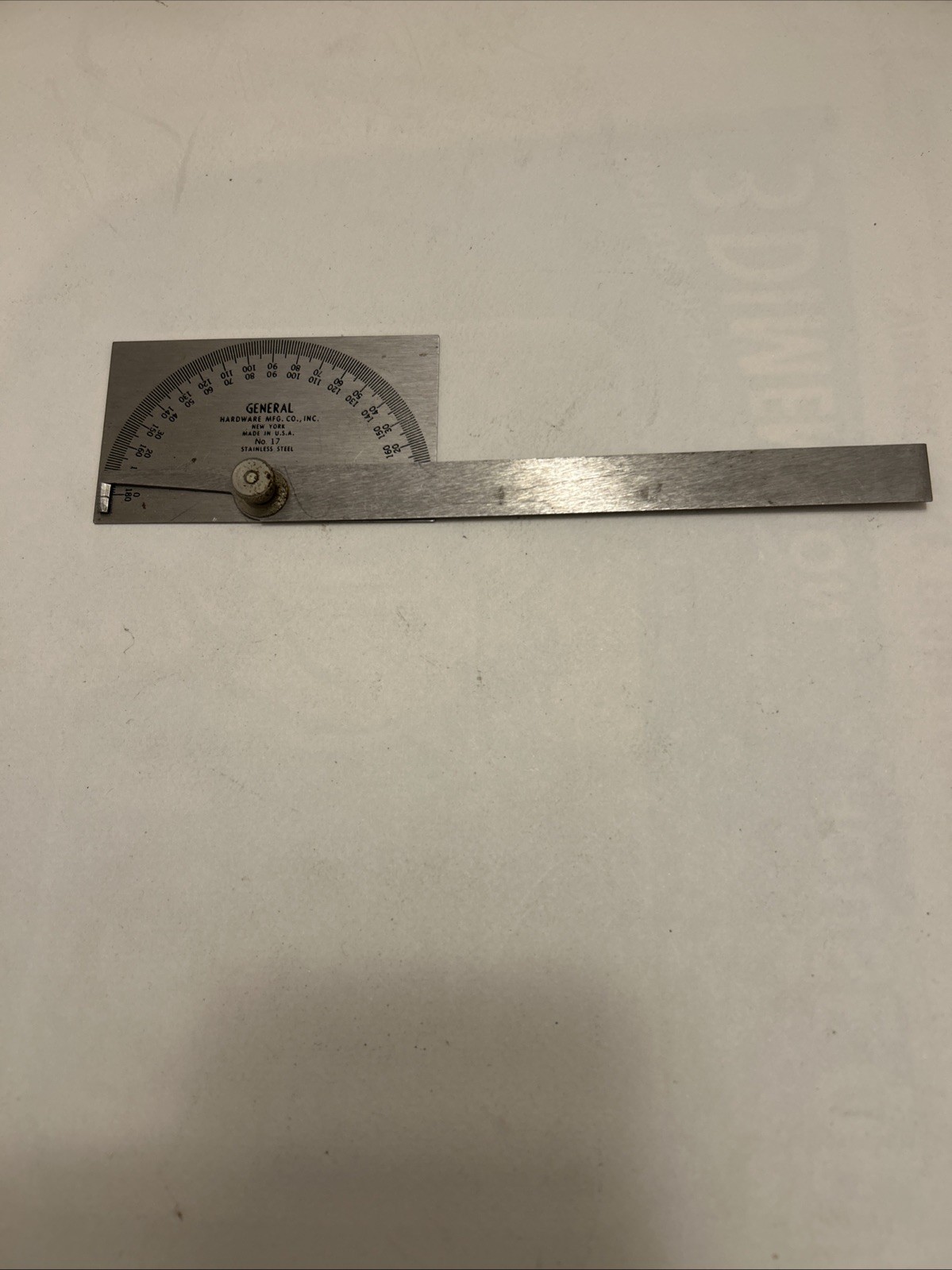 VINTAGE GENERAL HARDWARE MFG. CO. No.17 Stainless Steel Protractor