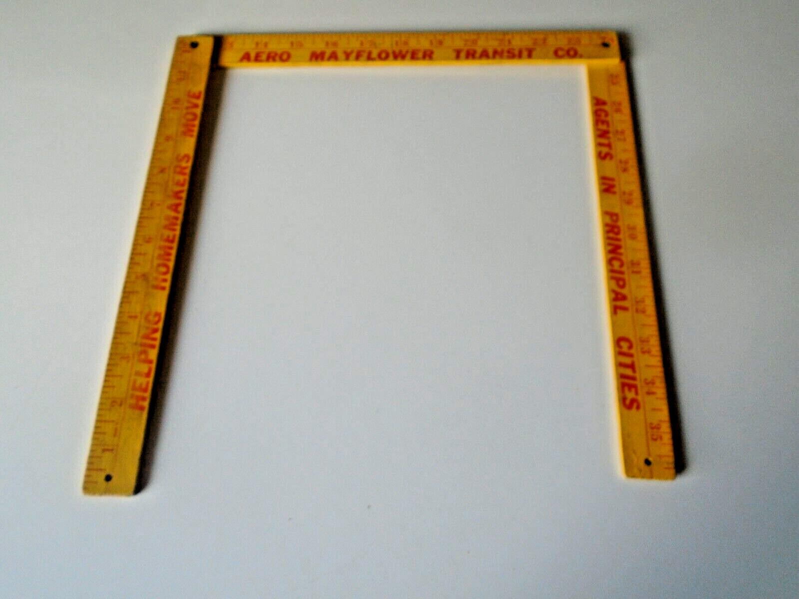 Aero Mayflower Transit Moving Co Tri Folding Ruler Yard Stick 36″ made in usa