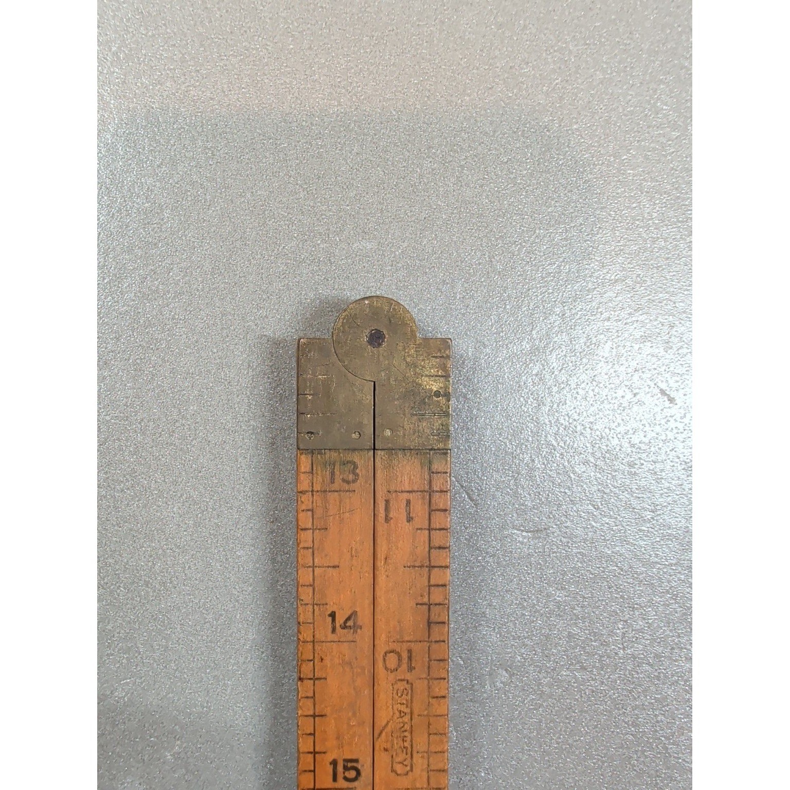 Vtg Stanley No 61 Folding Rule 2 Foot Boxwood Brass Carpenter Tool Made in USA